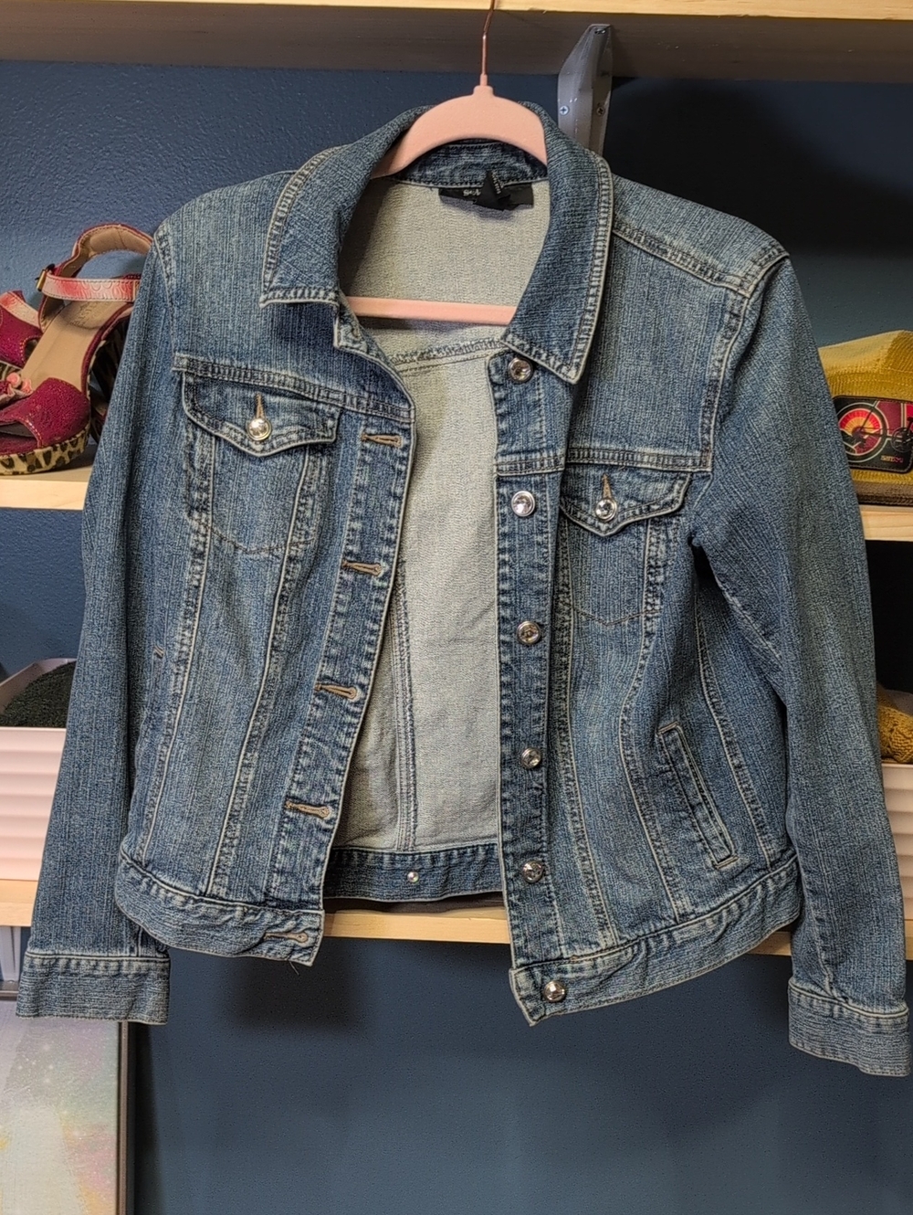 Style & Co. Women's Light Blue Denim Jean Jacket